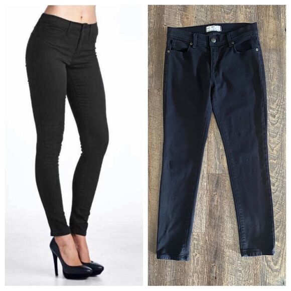 Free People Skinny Jeans 27 Waist Black Classic Academia - Picture 2 of 9